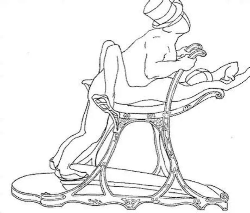 Illustration depicting the intended use of King Edward VII’s 19th-century love chair for multi-partner intimacy.